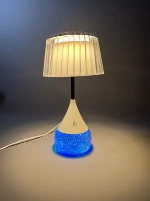 Kristall LED Tischlampe mit Glitzer Nachtlicht 25cm hoch RGB Stimmung dimmbar