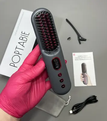 Kabellose Haar Locken Glätteisen Bürste Reisefertig Negativ Ionen Heißkamm
