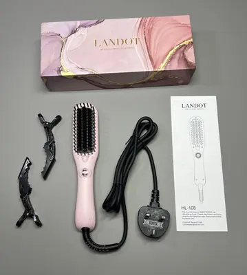 Mini Thermo Heißbürste Kamm Haar Klein Reise Glätteisen Lockenstab 3 Temp