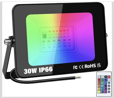 LED Fluter Außen Sicherheit Wand Leuchte hell Lampe 30W RGB Farbwechsel