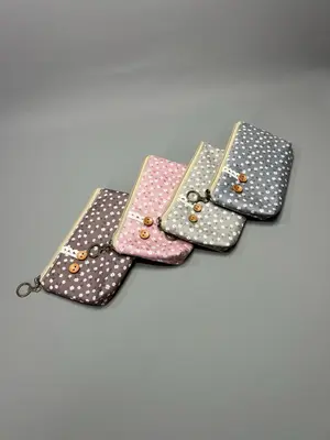 4x Blumen Canvas Federmäppchen Set Punch Schreibwaren Kosmetik MakeUp Geldbeutel