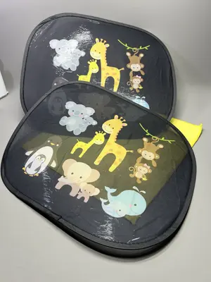 Auto Sonnenschutz Kinder Fenster Tiere Rollos Schild Visier UV Schutz 2er Pack