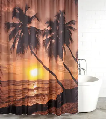 DUSCHVORHANG TEXTIL ANTI SCHIMMEL EFFEKT BADEWANNENVORHANG SUMMER 180 x 180 cm