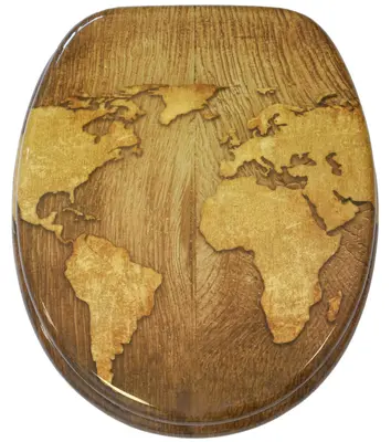 WC SITZ TOILETTENDECKEL KLODECKEL KLOBRILLE BRILLE MIT ABSENKAUTOMATIK WORLD MAP