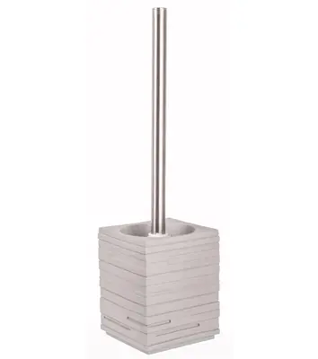 BADEZIMMER SET SEIFENSPENDER MIT WC BÜRSTE BÜRSTENGARNITUR SET CALERO GRAU