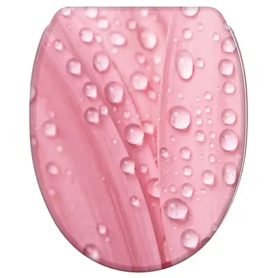 WC SITZ TOILETTENDECKEL KLODECKEL TOILETTENSITZ MIT ABSENKAUTOMATIK PINK FLOWER