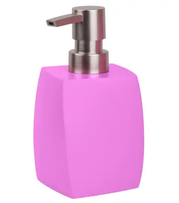 BADEZIMMER SET SEIFENSPENDER MIT WC BÜRSTE BÜRSTENGARNITUR KLOBÜRSTE WAVE PINK