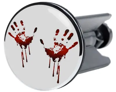 WASCHBECKENSTÖPSEL ABFLUSSSTÖPSEL STÖPSEL WC BAD ABFLUSS STOPFEN ROT BLOOD HANDS