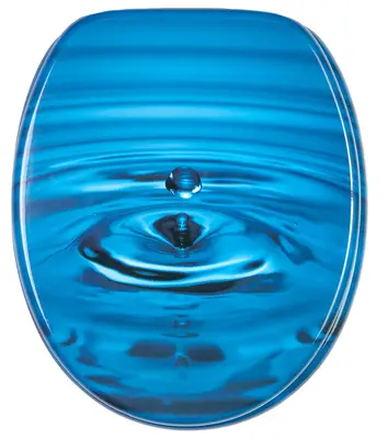 WC DECKEL TOILETTENSITZ TOILETTENBRILLE BRILLE BLAU WASSERTROPFEN