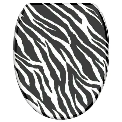 KLOBRILLE TOILETTENSITZ TOILETTENBRILLE WC BRILLE MIT ABSENKAUTOMATIK ZEBRA