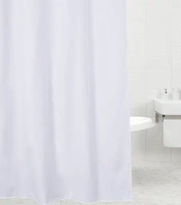 DUSCHVORHANG ANTI SCHIMMEL EFFEKT TEXTIL WANNENVORHANG BADEWANNENVORHANG WEISS