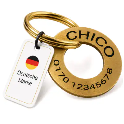 Hundemarke mit Gravur Name Telefonnummer Ring Tiermarke für Hund Katze Anhänger – neu – Sonstiges – überwiegend weiß – Foto…
