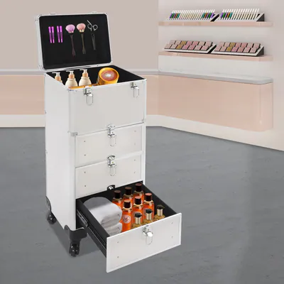 Kosmetikkoffer Trolley, Schminkkoffer 3 Schubladen, Make-up Koffer, Rollkoffer – neu – Fitness & Kraftsport – überwiegend…