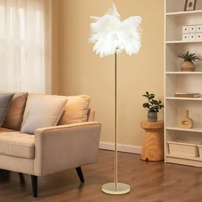 220V LED Stehleuchte Federn-Stehlampe Leselampe Wohnzimmer Lampe (Höhe 160 cm) – neu – Möbel – überwiegend beige – Foto 1…