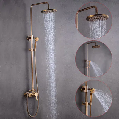Antik Kupfer+Edelstahl Duschkopf Handbrause Bad Shower Duscharmatur Duschset – neu – Dusch & Bad – überwiegend grau – Foto…