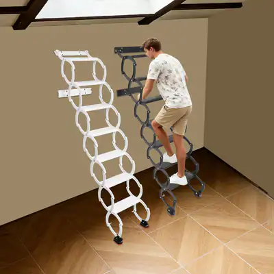 7 Stufen Wandmontierte Dachbodentreppe Bodentreppe Teleskopleiter Klapptreppe – neu – Fitness & Kraftsport – überwiegend…