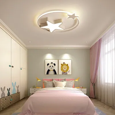 LED Deckenleuchte Stern Kinderzimmer Deckenlampe Mit Fernbedienung Dimmbar – neu – Möbel – überwiegend silber – Foto 1 von 5