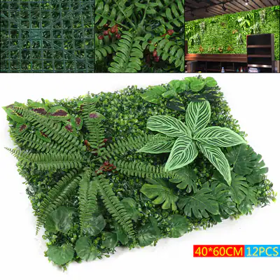 12tlg Künstlich Pflanzen Wand Pflanzenwand Kunstpflanzen Farn Blätter 60*40cm – neu – Fitness & Kraftsport – überwiegend…