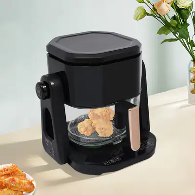 Schwarz Airfryer 50–200°C Heißluft Fritteuse 4,5L Heißluftfritteuse 1200 W 220 V – neu – Fitness & Kraftsport – Foto 1 von 5