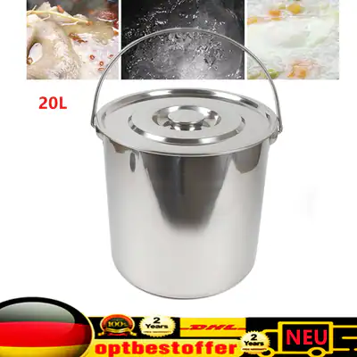 20L Großraumtopf Edelstahl Kochtopf Suppentopf mit Deckel Restaurant Küche DE – neu – Fitness & Kraftsport – überwiegend…