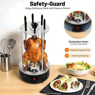 Vertikaler Elektrogrill Schaschlikgrill Tischgrill Dönergrill 6 Spieße Kebab BBQ – neu – Garten & Pflanzen – überwiegend…
