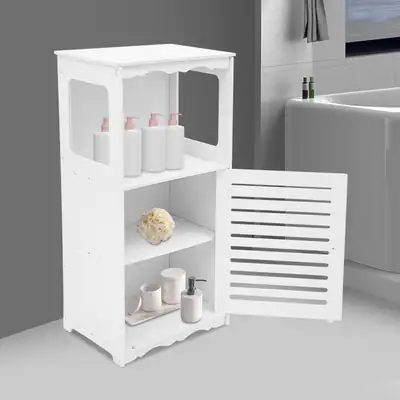 Weiß Badezimmerschrank Kommode schmaler Badschrank aus Holz Korrosionsbeständig – neu – Möbel – Foto 1 von 5