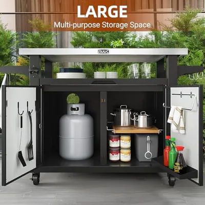 NUUK OUTDOOR GRILLWAGEN MIT AUFBEWAHRUNGSSCHRANK METALL KÜCHENINSEL – neu – Garten & Pflanzen – überwiegend schwarz – Foto…