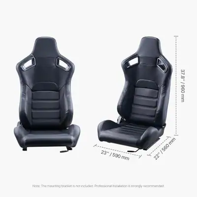 VEVOR RENNSITZ RENNCOCKPIT VERSTELLBAR MIT WEITWINKEL NEIGUNG UND - SCHWARZ – gebraucht, gut – Sonstiges – Foto 1 von 5