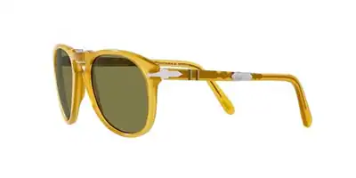 PERSOL STEVE MCQUEEN PILOTENBRILLE - OPALGELBES GESTELL, - OPALYELLOW/GRÜN – gebraucht, gut – Sonstiges – Foto 1 von 5