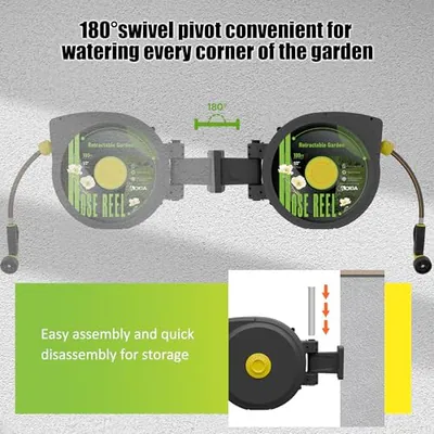 AOKIA EINZIEHBARE GARTENSCHLAUCHTROMMEL, 100 FUSS X 1/2 ZOLL GARTENSCHLAUCH MIT – neu – Garten & Pflanzen – überwiegend…