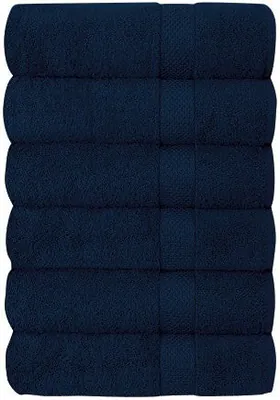 SIMPLE ELEGANCE 6ER-PACK PLÜSCH-BADETUCH-SET (27 X 52 ZOLL) - MARINEBLAU – neu – Möbel – Foto 1 von 2