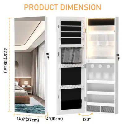 GENERISCHER 14,6 ZOLL BREITER SCHMUCKSCHRANK - WEISS – neu – Uhren & Schmuck – Foto 1 von 5