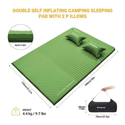 KingCamp Doppel Isomatte selbstaufblasend für Camping 2 Personen wasserdicht - – neu – Camping & Outdoor – überwiegend weiß…