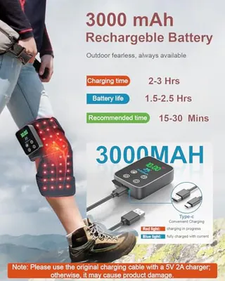 ASTAREXIN 72 LED ROTLICHTTHERAPIE KNIEBANDAGE 3000MAH WIEDERAUFLADBAR - SCHWARZ – gebraucht, gut – Sonstiges – Foto 1 von 5