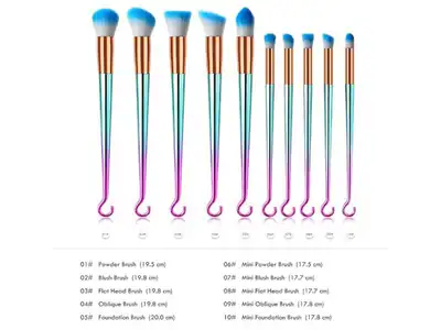PALILA 10-TEILIGES: PROFESSIONELLES MAKE-UP-PINSEL-SET ZUM EINHÄNGEN - – neu – Sonstiges – Foto 1 von 3