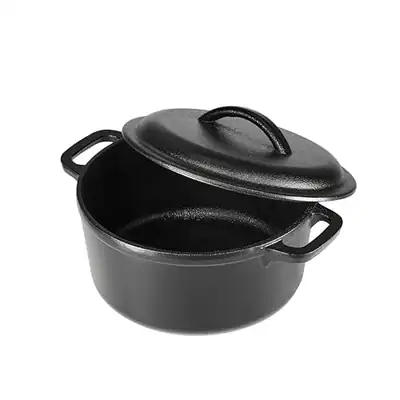 AMAZON BASICS RUNDER VORGEWÜRZTER GUSSEISEN MINI DUTCH OVEN TOPF MIT DECKEL - – neu – Möbel – überwiegend weiß – Foto 1 von 5