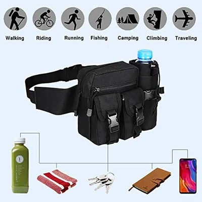 SYIDINZN TACTICAL WAIST PACK TASCHE BAUCHTASCHE MIT TRINKFLASCHE - SCHWARZ – gebraucht, gut – Taschen & Accessoires – Foto…