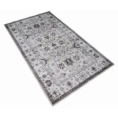 BIBB HOME 4 FUSS X 6 FUSS WASCHBARER FLANELL BEDRUCKTER FLÄCHENTEPPICH MIT – neu – Sonstiges – überwiegend weiß – Foto 1…