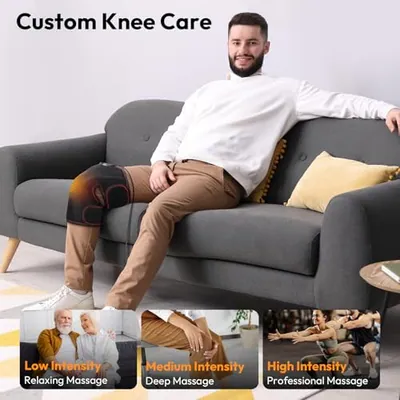 QUINEAR KNIEMASSAGEGERÄT MIT LUFTKOMPRESSION UND WÄRME, KNIEBANDAGE - SCHWARZ – gebraucht, gut – Sonstiges – Foto 1 von 5