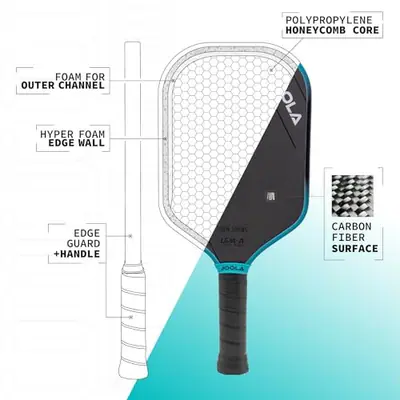 JOOLA OOLA 3S PICKLEBALL PADDLES - RAW CARBON FIBER SURFACE - BEN - PERSEUS – neu – Sonstiges – überwiegend weiß – Foto 1…