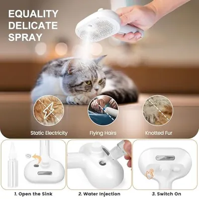Katzenbürste für Schuppen, selbstreinigende Slickerbürste für Katzen & Hunde, – neu – Möbel – überwiegend weiß – Foto 1 von 5