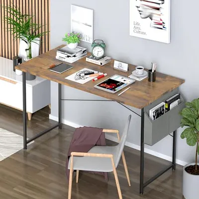 YSSAOA KLEINER SCHREIBTISCH MIT KOPFHÖRERHAKEN, MODERN EINFACH - TIEFBRAUN – neu – Möbel – Foto 1 von 5