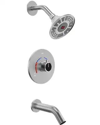 EVERSTEIN DIGITALANZEIGE DUSCHARMATUR SET, DUSCHWANNENARMATUR MIT - NICKEL – neu – Dusch & Bad – überwiegend weiß – Foto 1…