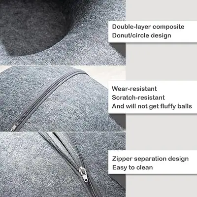 Nickoow Katze Donut Tunnelbett für Indoor Spielzeug Peekaboo Höhle Cattasaurus - – neu – überwiegend weiß – Foto 1 von 5