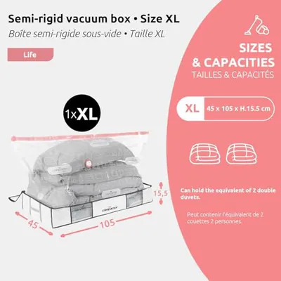 Compactor Life Style extra großer halbstarrer Vakuum-Unterbett-Aufbewahrungsbeut – neu – Haushaltsgeräte – überwiegend weiß…