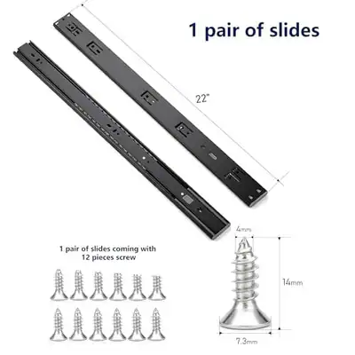 Ravinte matt schwarz Soft Close Schubladenschienen 22 Zoll 10 Paar 20er-Pack – neu – Sonstiges – Foto 1 von 5