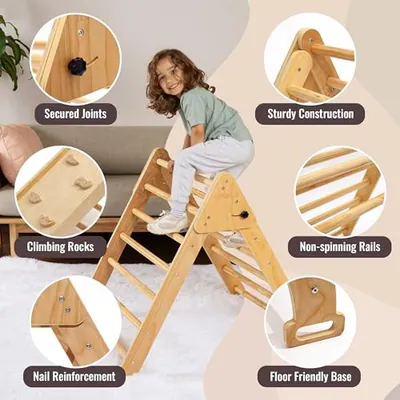 nimboo Pikler Triangle Gym Set - 17 mm extra dick – neu – Sonstiges – überwiegend beige – Foto 1 von 5