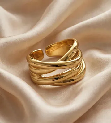 Wirefire - Breiter Flecht-Ring , 925 Silber, in Silber und Goldlook, Größenvaria – neu – Uhren & Schmuck – Foto 1 von 5