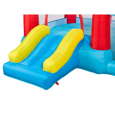 LITTLE TIKES AUFBLASBARE SPIELHAUS-WIPPE MIT RUTSCHE & - BLAU ROT GELB – gebraucht, gut – Sonstiges – Foto 1 von 4