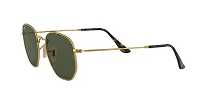 RAY-BAN SECHSECKIGE SONNENBRILLE MIT FLACHEN GLÄSERN 001/30 - GESTELL - POLIERT – gebraucht, gut – Sonstiges – überwiegend…